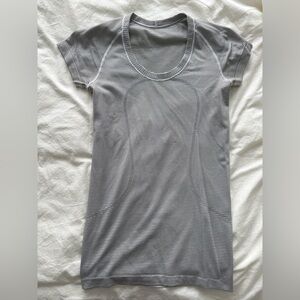 Lululemon Athletica Black and White Striped Tee
